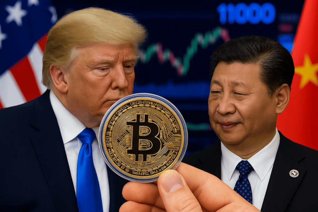 Criptomoedas em alta: Bitcoin dispara com trégua entre EUA e China e reacende corrida rumo aos US$ 120 mil