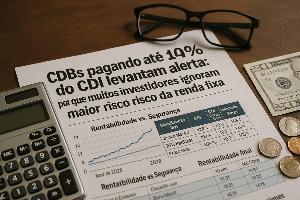 CDBs pagando até 140% do CDI levantam alerta: por que muitos investidores ignoram o maior risco da renda fixa CDBs pagando até 140% do CDI levantam alerta: por que muitos investidores ignoram o maior risco da renda fixa