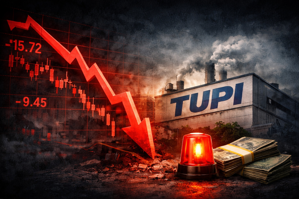Tupi (TUPY3) despenca mais de 50% em 2026 e venda pesada da Trígono levanta alerta para investidores