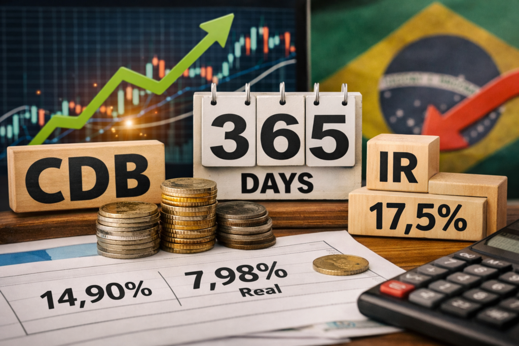 Quanto rende R$ 10 mil no CDB 100% do CDI em 2026? Veja o ganho real mês a mês
