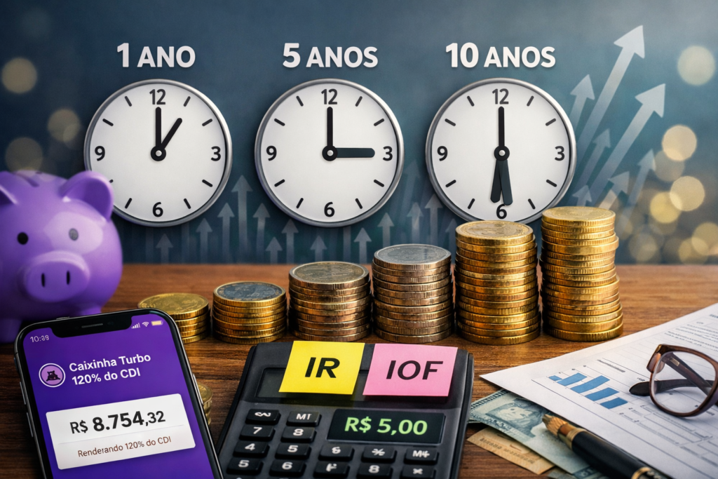 Quanto rende investir R$ 100 por mês na caixinha do Nubank? Simulação real mostra o poder dos juros compostos