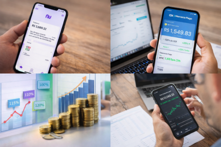 Nubank rendimento, CDI 2026, Mercado Pago rendimento, onde investir dinheiro, fundos imobiliários