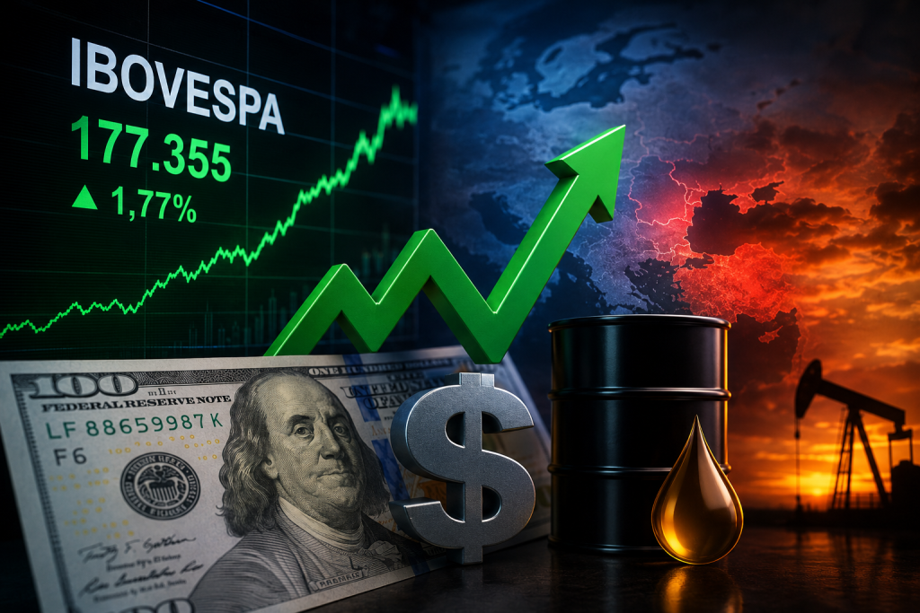 Ibovespa reage após tensão no Oriente Médio aliviar e dólar volta à faixa dos R$ 5