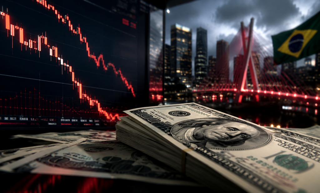 Bolsa brasileira afunda enquanto dólar volta a subir