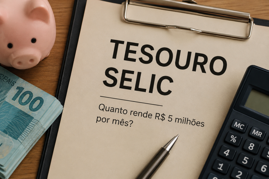 Quanto rende R$ 5 milhões no Tesouro Selic por mês?