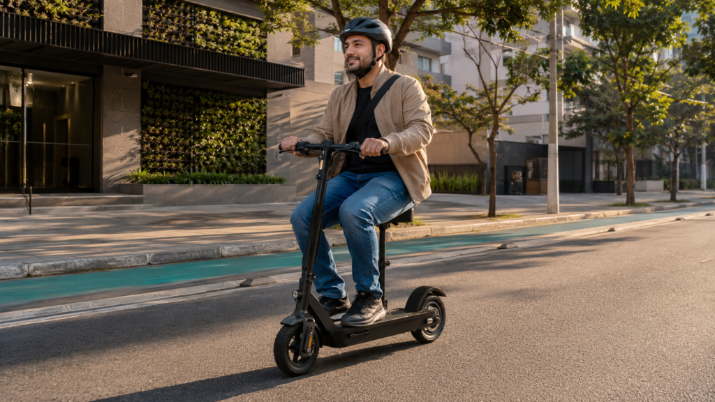 Patinete elétrico com banco vale a pena? Uso diário revela vantagens, limites e cuidados legais