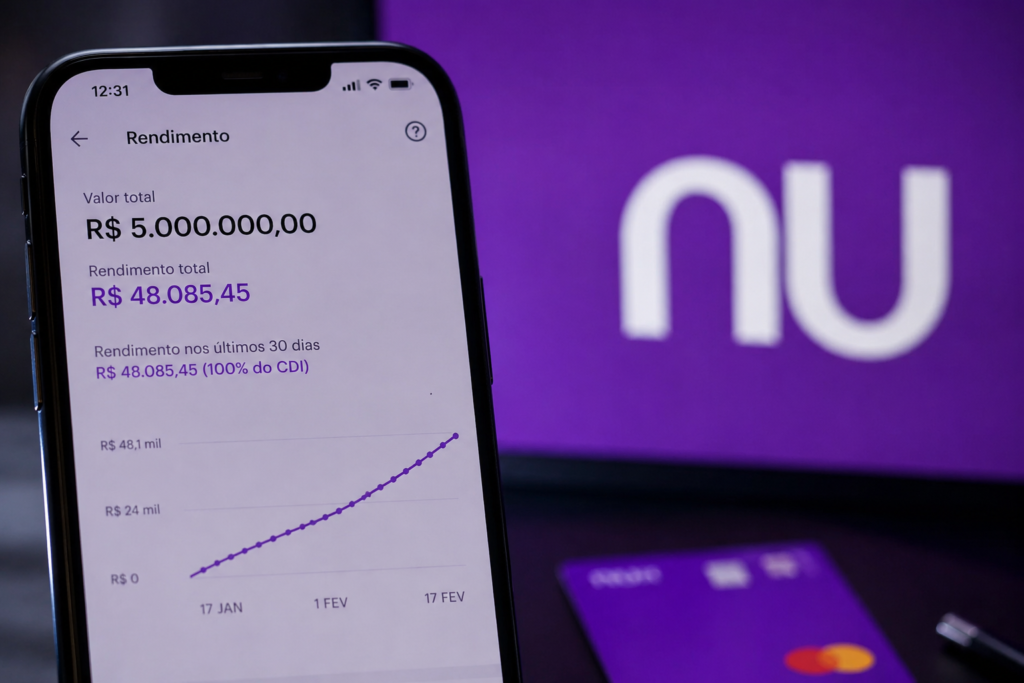 Quanto rendem R$ 5 milhões no Nubank? Valor pode passar de R$ 48 mil por mês
