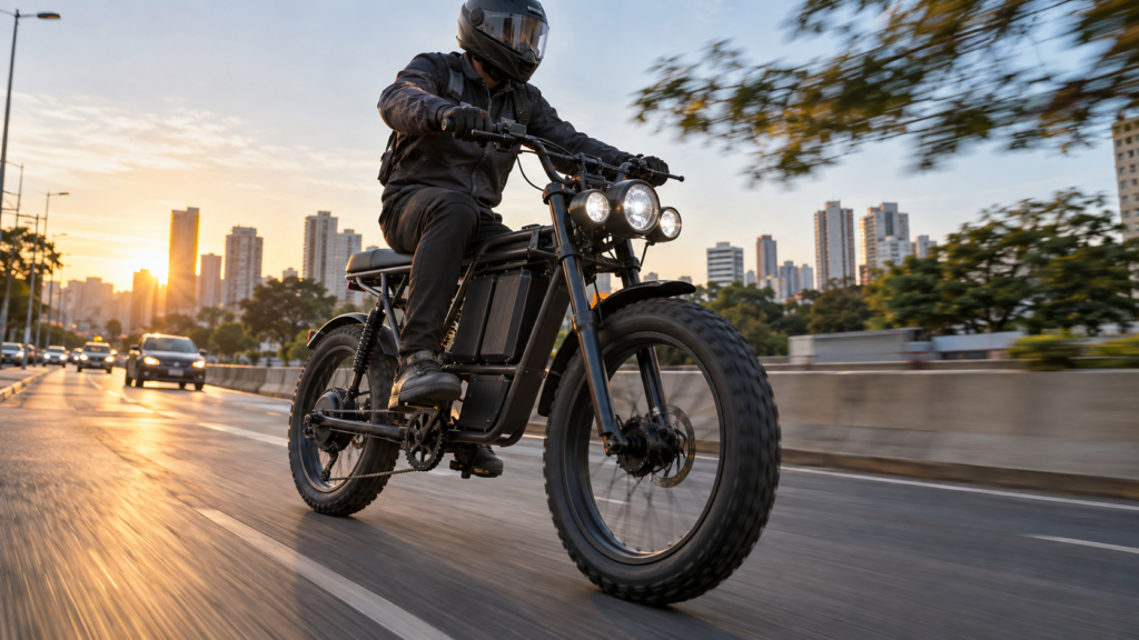 Bicicleta elétrica de 3.000 W chega a 80 km/h, custa cerca de R$ 12 mil e já supera muita moto urbana