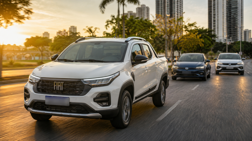 Fiat Strada segura liderança, mas BYD coloca dois elétricos entre os 10 carros mais vendidos